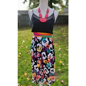 NWT Medium Vintage 80's Fiesta Multicolor Aileen Midi Skirt